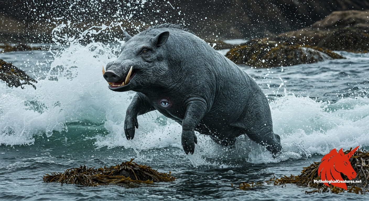 Sea Swine - Represents the conflation of real marine observations with myth, highlighting historical misidentifications in natural history. Sea Swine - Represents the conflation of real marine observations with myth, highlighting historical misidentifications in natural history.