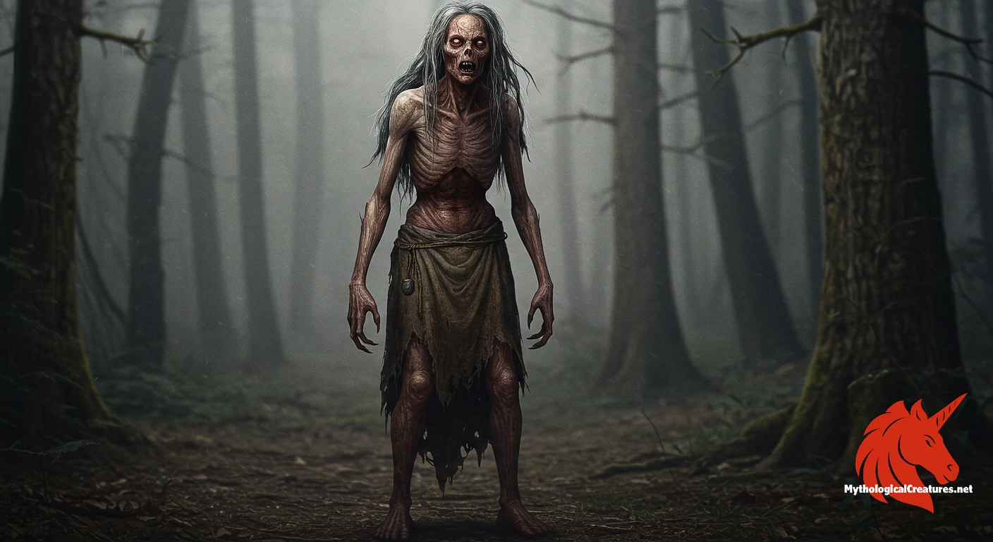 Shtriga - Represents the dark side of witchcraft in Albanian folklore and illustrates the fear of vampirism and supernatural exploitation.