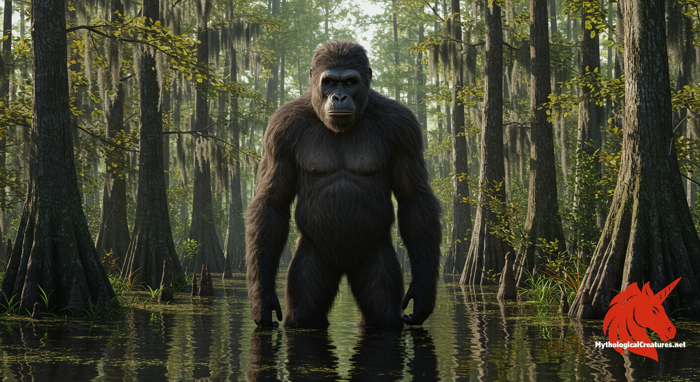 Skunk ape - An iconic figure in Southern US folklore and popular culture, symbolising the mysterious and elusive nature of cryptids. Skunk ape - An iconic figure in Southern US folklore and popular culture, symbolising the mysterious and elusive nature of cryptids.