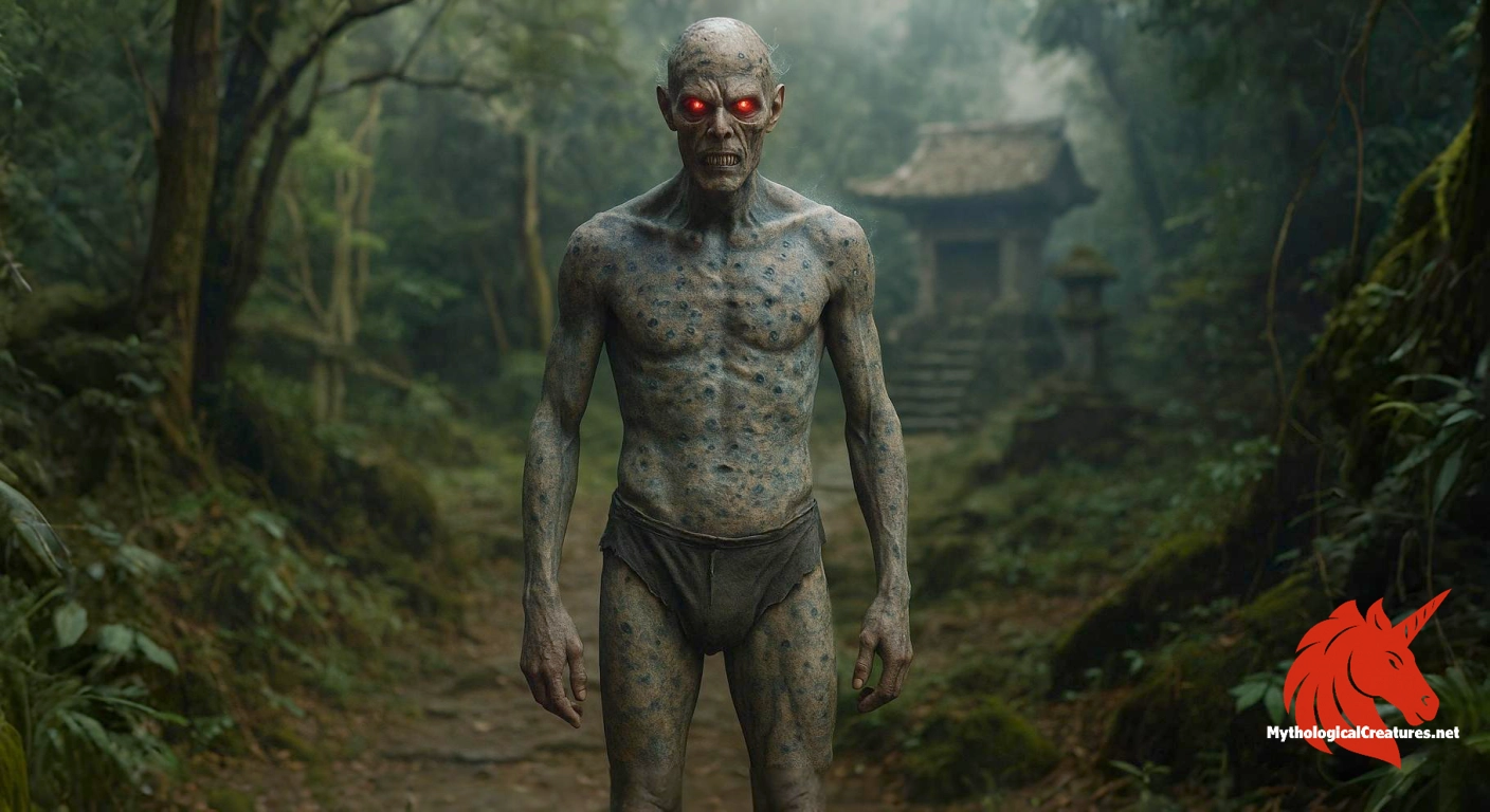 Smallpox demon - Represents the mysterious and feared nature of epidemic diseases in medieval Japan, leading people to both appease and confront the demon. Smallpox demon - Represents the mysterious and feared nature of epidemic diseases in medieval Japan, leading people to both appease and confront the demon.