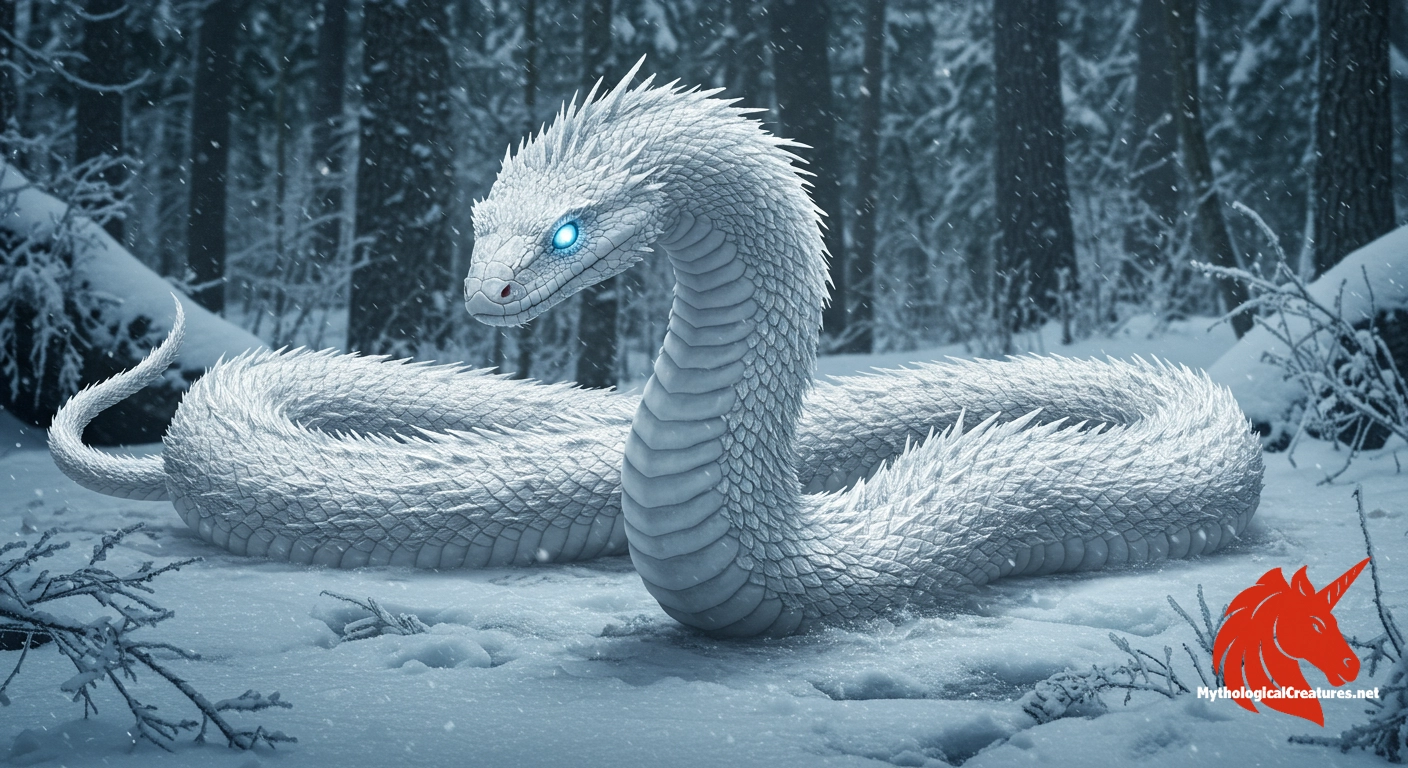Snow snake - Represents the remarkable adaptation to extreme winter conditions and the mysterious aspects of nature in American folklore.