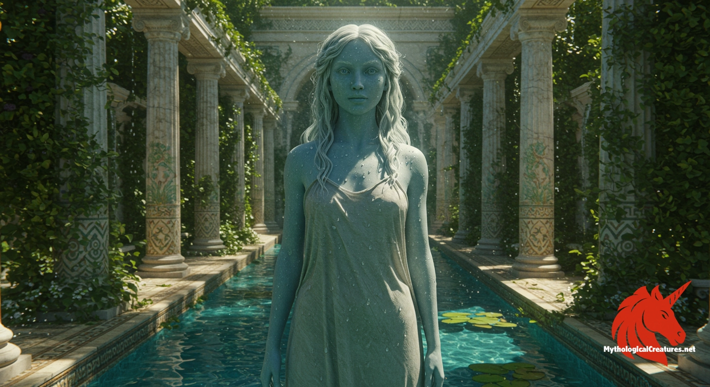 Tethys - As the mother of the river gods and Oceanids, Tethys represents the life-giving and nurturing properties of water in Greek mythology, despite her largely passive role in mythic narratives.