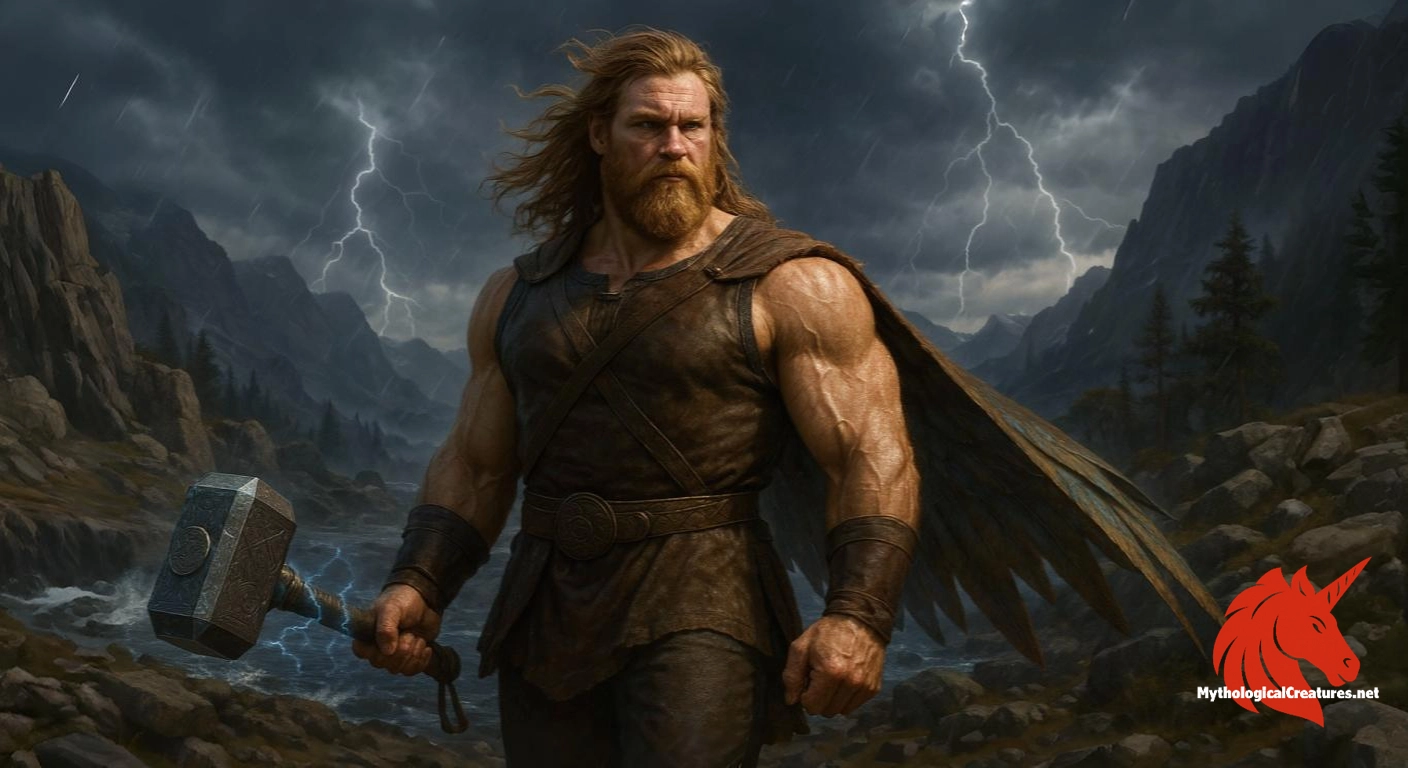 Thor - A central deity in Norse lore, Thor is revered for his strength, his mastery over thunder and lightning, and his role in defying chaos. Thor - A central deity in Norse lore, Thor is revered for his strength, his mastery over thunder and lightning, and his role in defying chaos.