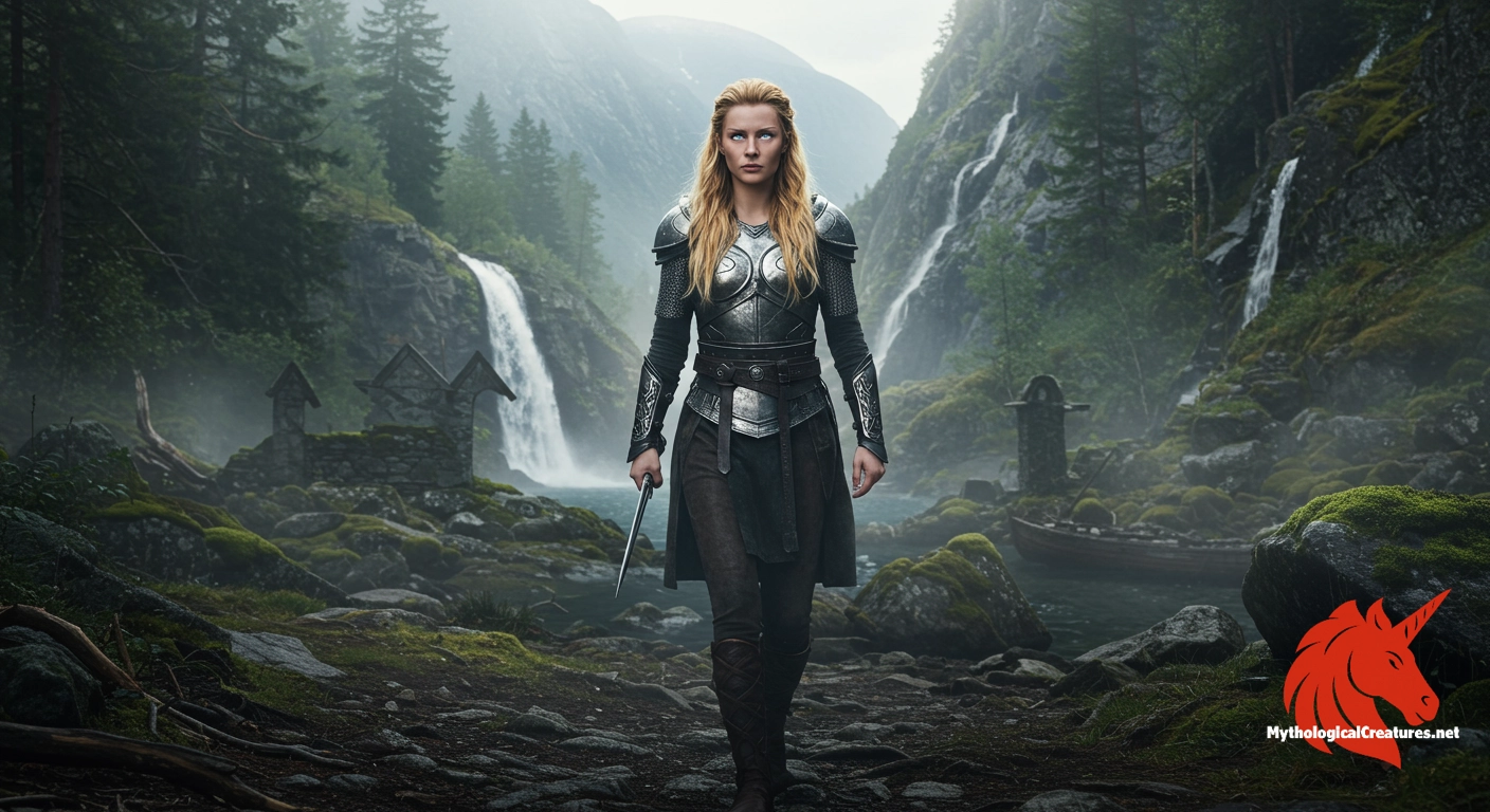 Þrúðr - Represents strength and the dual aspects of divine lineage and warrior service.