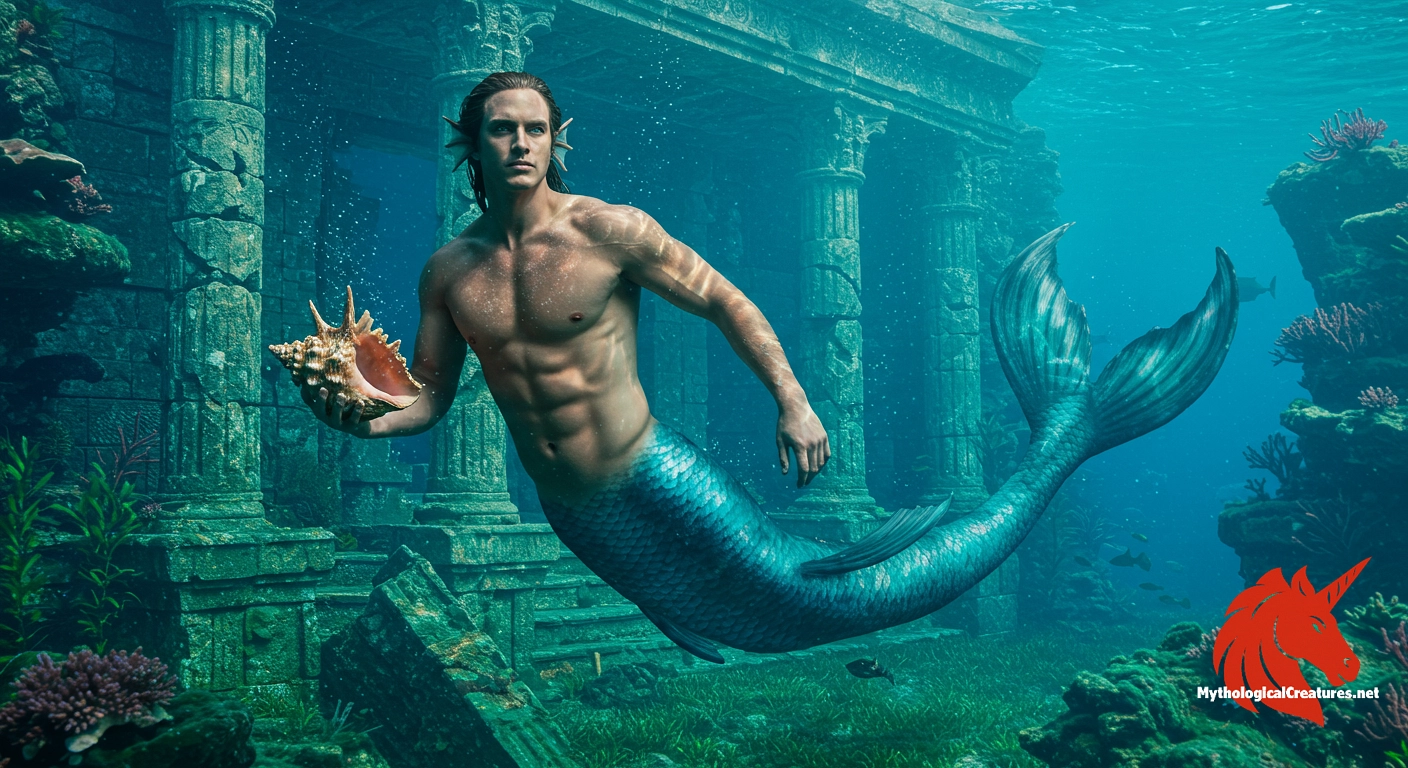 Triton - Triton’s imagery not only underscores the majesty of the ocean in Greek lore but also influenced later generic portrayals of mermen in art and literature.
