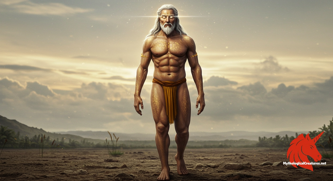 Vaivasvata Manu - A central figure in the cyclic concept of creation and renewal, whose actions during the divine flood secured the future of mankind.