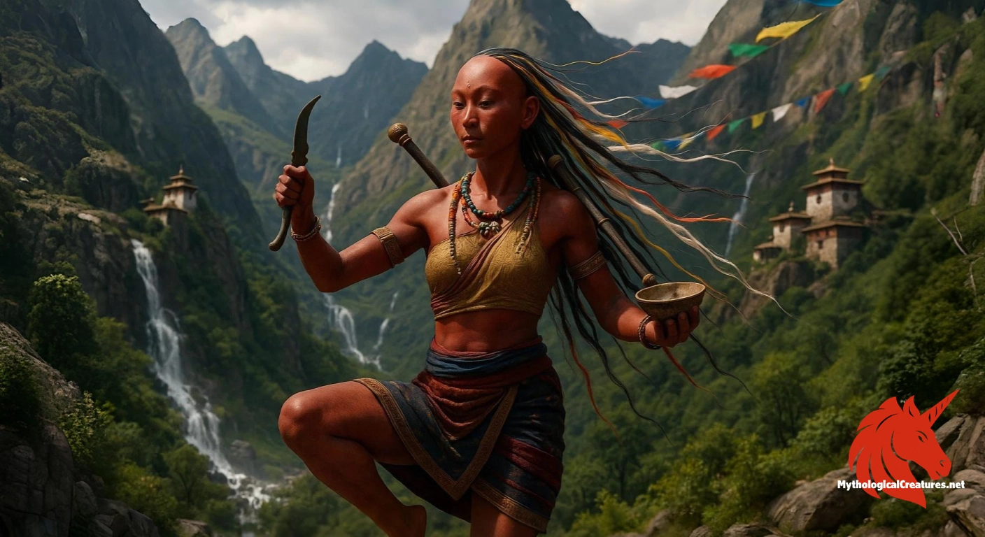 Vajravārāhī - Embodies indestructible spiritual power and plays a pivotal role in tantric Buddhist practices, with a lineage represented by the Samding Dorje Phagmo