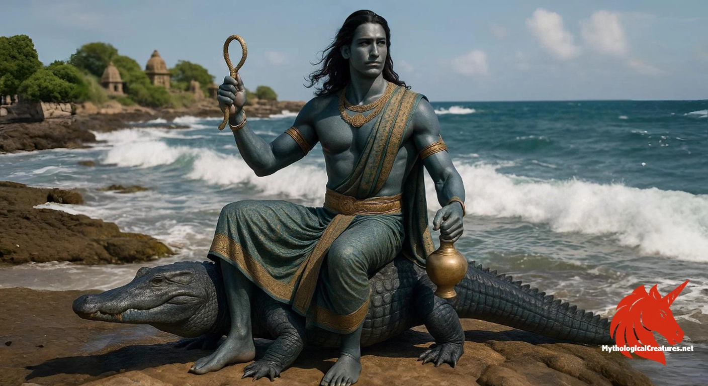 Varuna - Varuna is revered for his dominion over water, rain, and the cosmic laws. He embodies truth, justice, and the maintenance of cosmic order, making him a central figure in Vedic tradition.