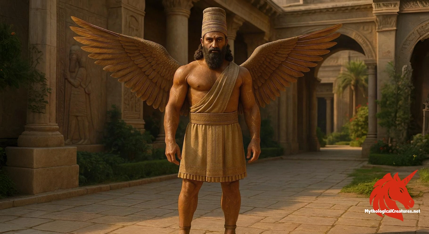 Winged genie - Symbolises divine protection and royal authority in Assyrian culture
