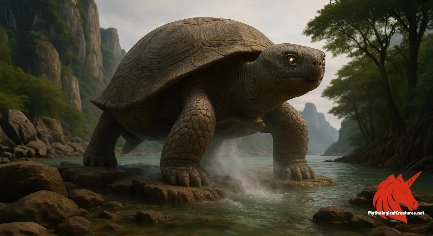 World Turtle - Represents the cosmic order, the foundation upon which the world rests, and the eternal stability of the universe.