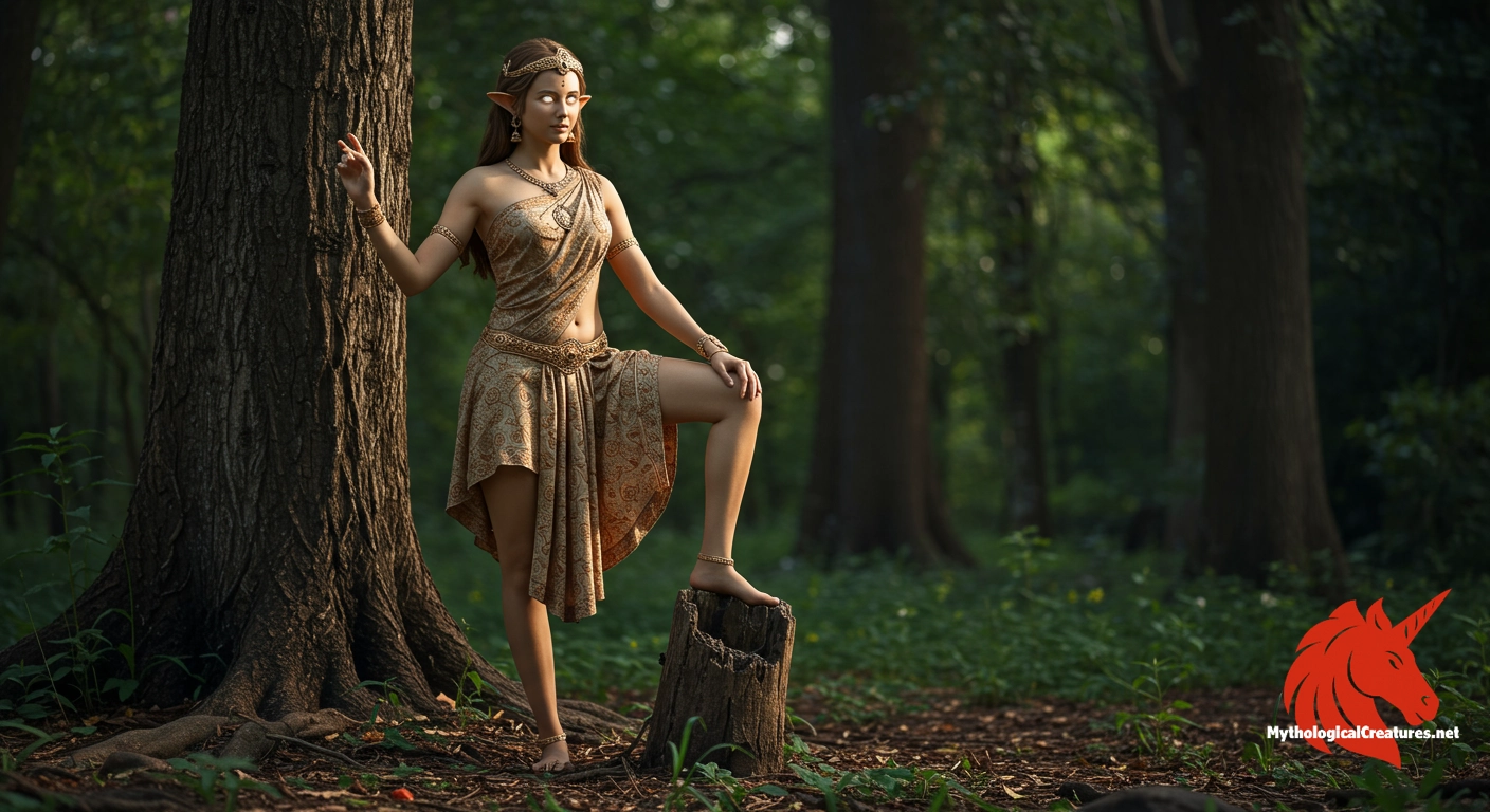 Yakshini - Embodies the dual aspects of nurturing fertility and the potential for malevolence, reflecting the balance inherent in nature Yakshini - Embodies the dual aspects of nurturing fertility and the potential for malevolence, reflecting the balance inherent in nature